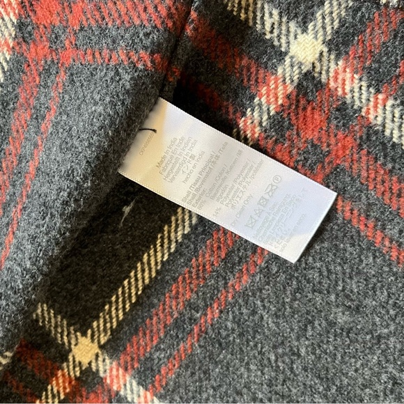 Madewell Men's Plaid Brushed Easy Shirt Jacket - Italian Fabric Maroon & Gray - Picture 7 of 11